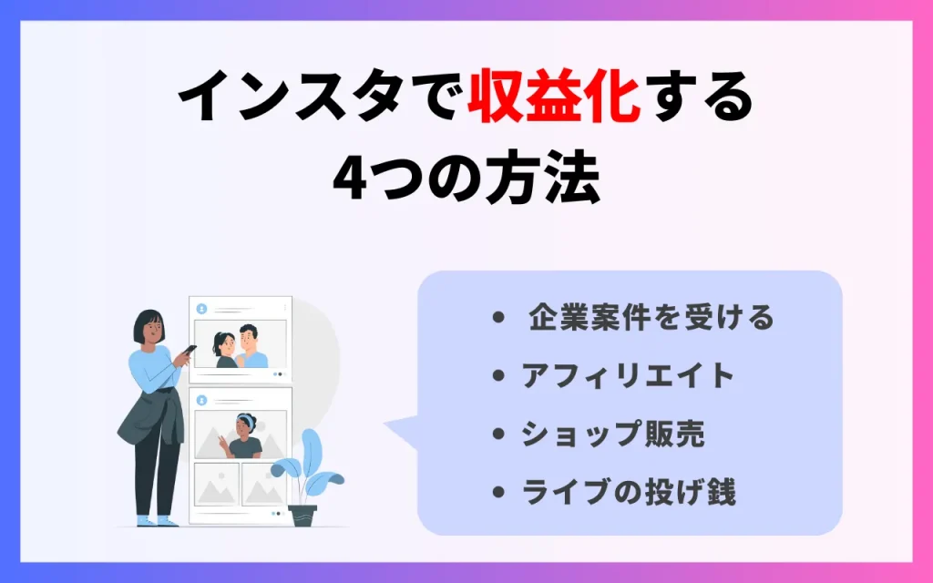 インスタで収益化する4つの方法