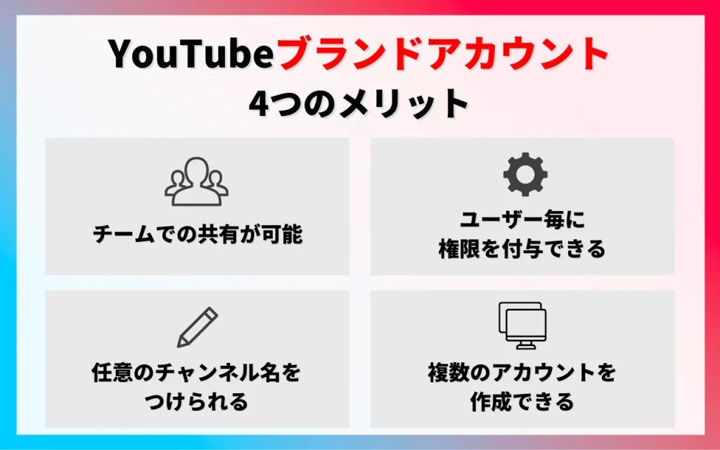 YouTubeブランドアカウントを使用する4つのメリット