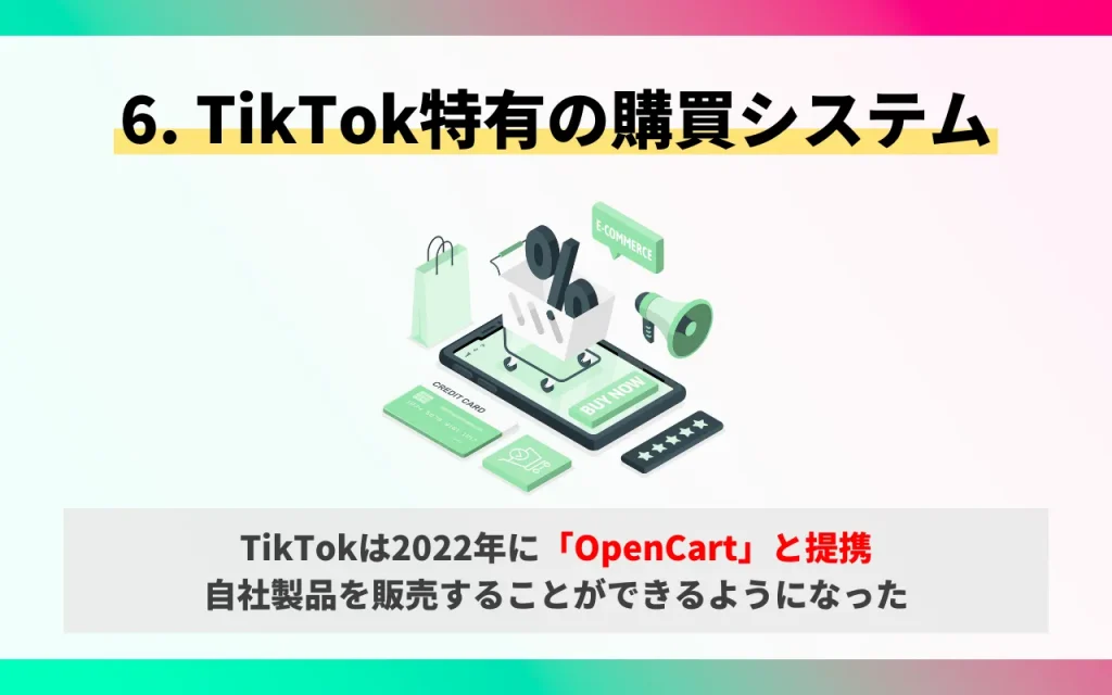 企業がTikTokを活用するメリット6. TikTokならではの購買システムがある