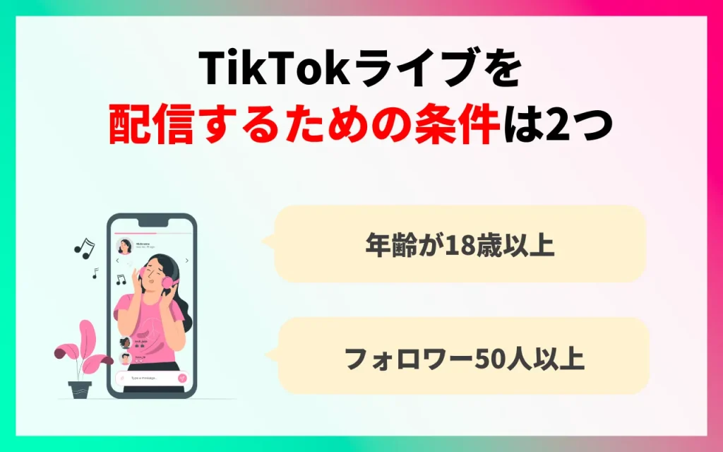 TikTokライブを行うための条件は2つ