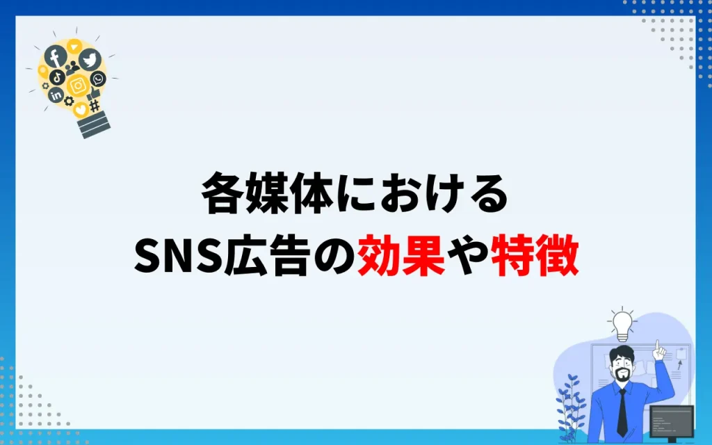 各媒体におけるSNS広告の効果や特徴