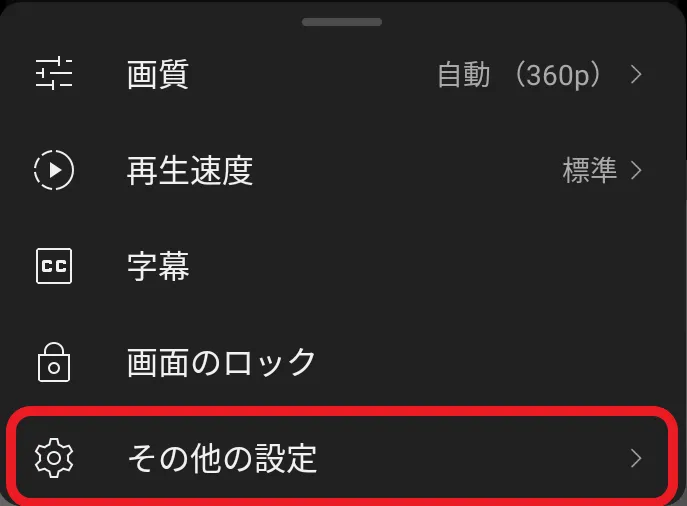 YouTube動画のその他の設定