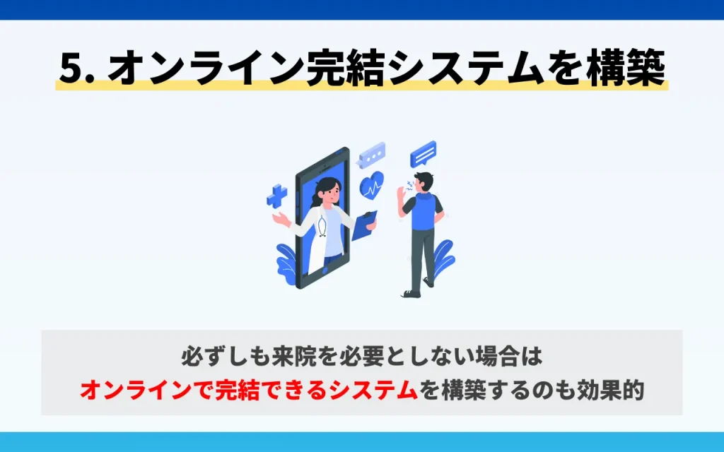 クリニックの集患対策｜成功させるコツ5. オンライン完結システムを構築する