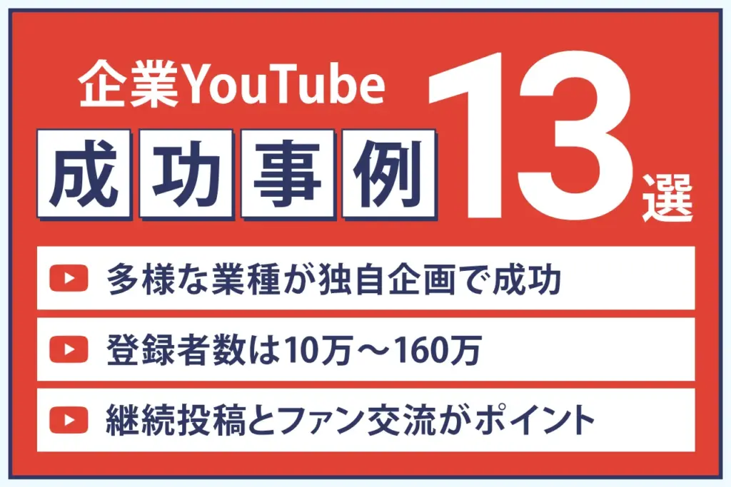 YouTube企業アカウントの成功事例13社