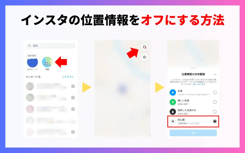 インスタの位置情報をオフにする方法