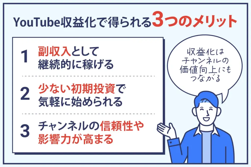 YouTubeを収益化するメリット3つ