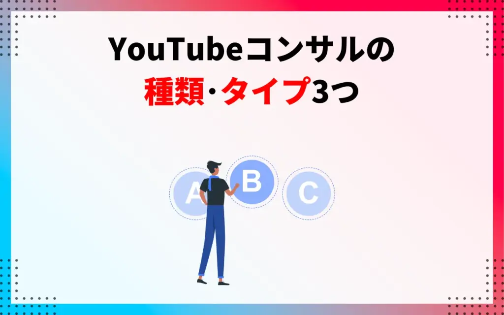 YouTubeコンサルの種類・タイプ3つ