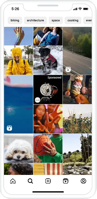 インスタ広告4. Instagram発見ホーム
