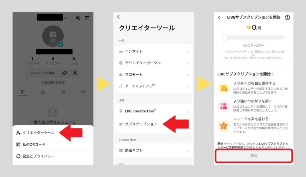 TikTok サブスク2. PCからの登録・入り方