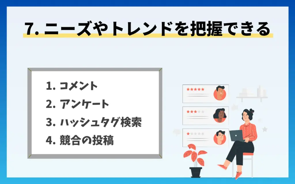 企業のSNS運用のメリット7. 顧客ニーズやトレンドを把握できる