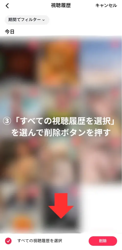 視聴履歴を一括で削除する