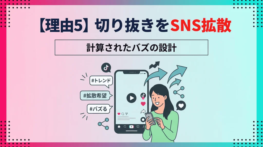 【爆伸びの理由5】SNSでの拡散を計算した「切り抜きやすさ」