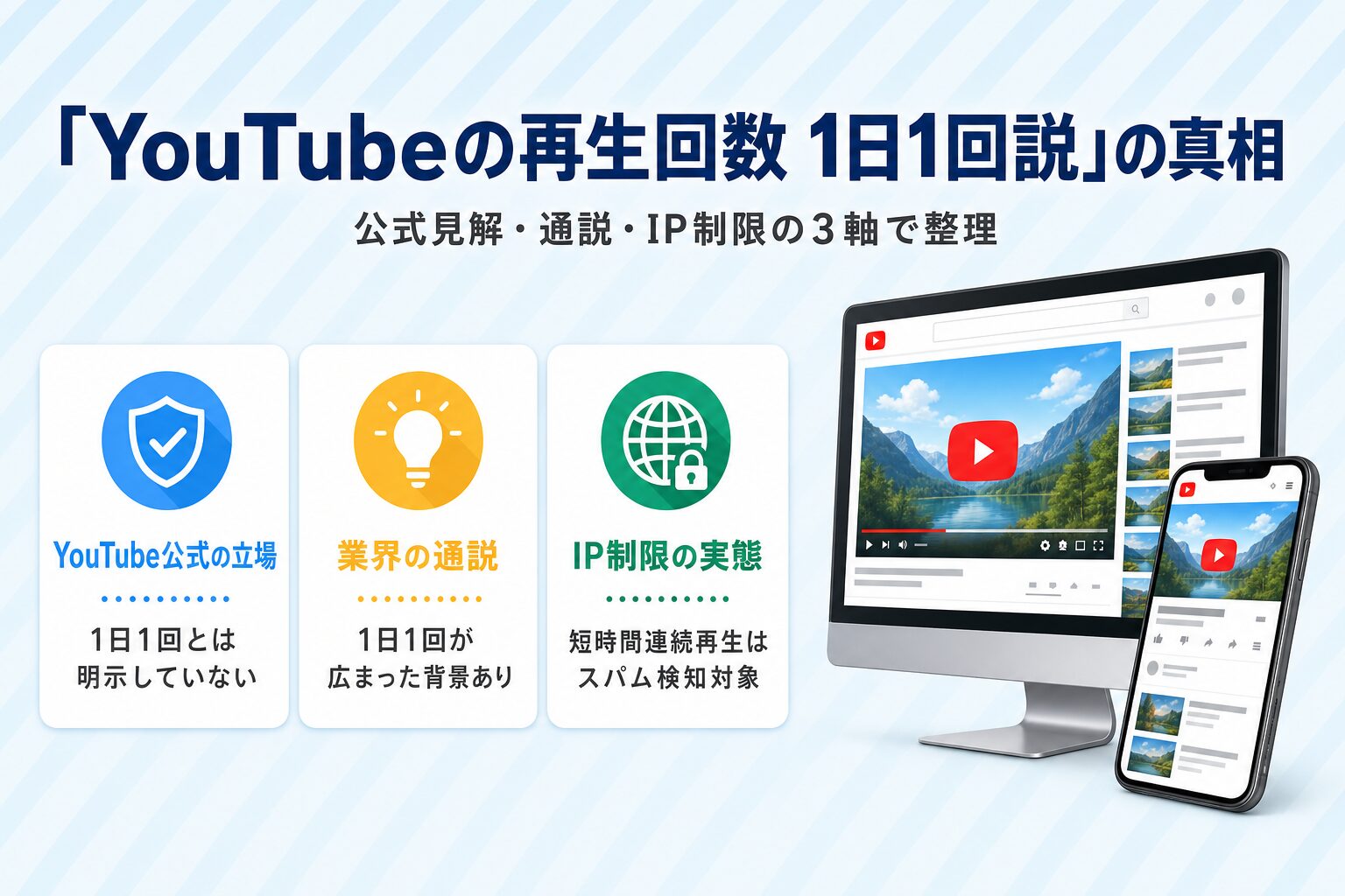 YouTubeの再生回数は1日1回しかカウントされない？真相の整理