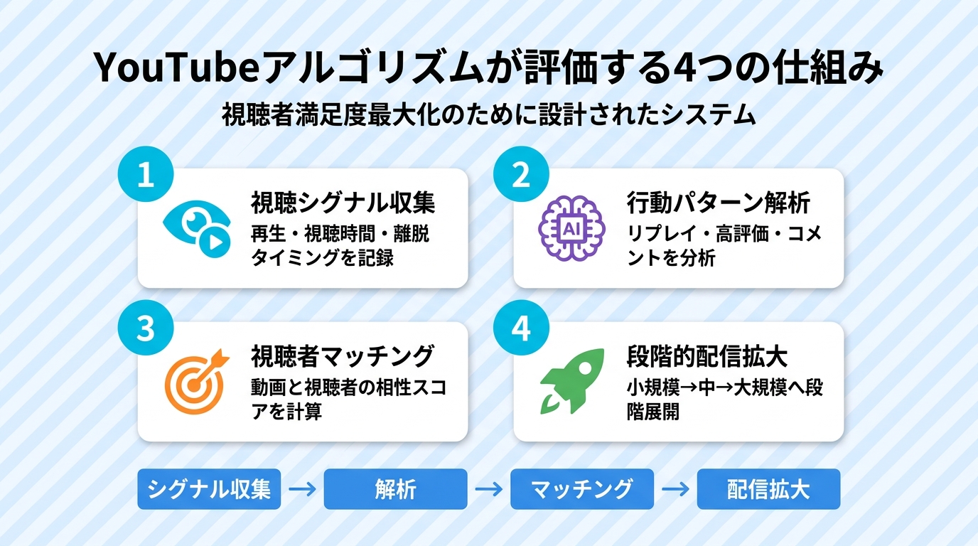 YouTubeアルゴリズムが評価する4つの仕組み