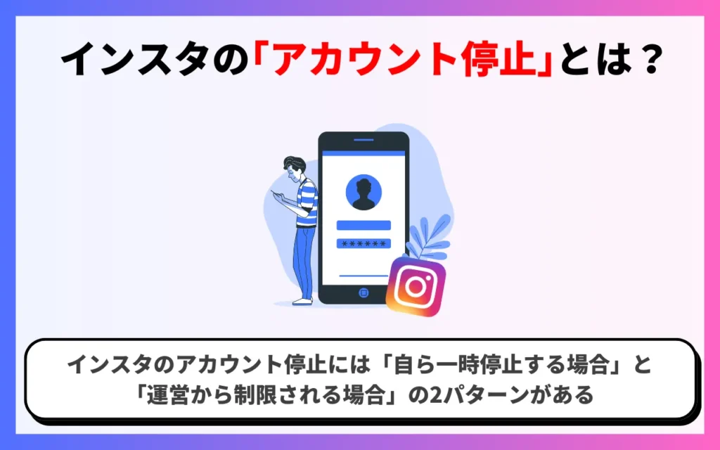 インスタの「アカウント停止」とは? インスタの「アカウント停止」とは?
